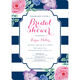 Navy Vintage Flower Bridal Shower Invitations Image 5 of 6